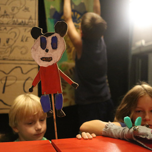 Final Production of the Summer Puppet Pier Children s Puppetry Workshop <em>Photo: Boštjan Lah</em>