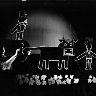 The first professional season opened on 28 November 1974 with the premiere of The Flying Cow by director and graphic art creator Bojan Čebulj, who became the first director of the Maribor Puppet Theatre (from 1974 to 1991).