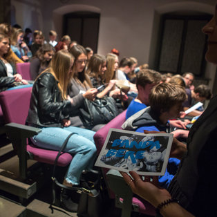 The Gang Reads  <em>Photo: Boštjan Lah</em>