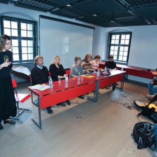 Baptism at the Savica and Flesh or Revelation - press conference <em>Photo: Boštjan Lah</em>